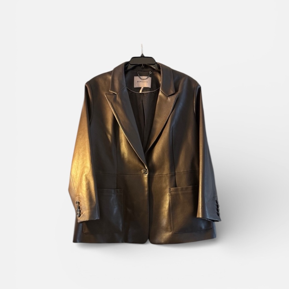 Brown FAUX Leather coat